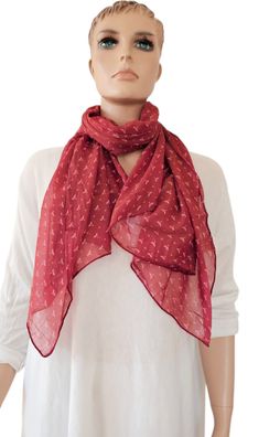 Italy Blogger Schal Tuch Scarf Halstuch Seide/Baumwolle kleine Schmetterlinge Rot