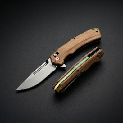 HOME WOODS Outdoor Einhandmesser Klappmesser mit 7Cr17MOV Edelstahlklinge Jagdmesser