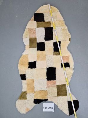 Echtes Öko Schaffell Patchwork Unikat 257-059