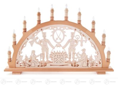 Schwibbogen mit Bergmann, elektrisch beleuchtet BxHxT 66 cmx40 cmx6,5 cm NEU