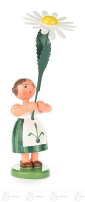 Ostern &amp; Frühjahr Blumenmädchen mit Margerite H=ca 11 cm NEU Erzgebirge