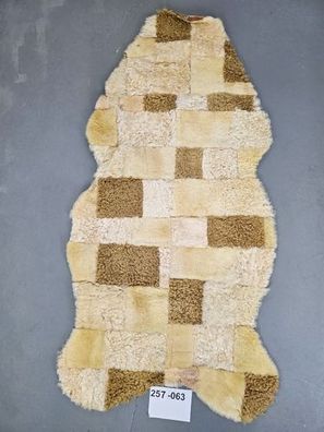 Echtes Öko Schaffell Patchwork Unikat 257-063