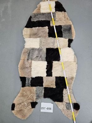 Echtes Öko Schaffell Patchwork Unikat 257-056