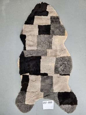 Echtes Öko Schaffell Patchwork Unikat 257-060