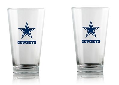 NFL Dallas Cowboys Glacier Bier Glas Pilsner 2er Set Bierglas Pint 475ml 094131273624