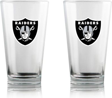NFL Las Vegas Raiders Glacier Bier Glas 2er Set Bierglas Pint 475ml 094131273754