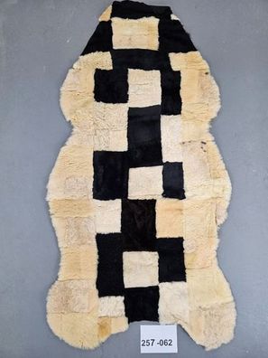 Echtes Öko Schaffell Patchwork Unikat 257-062