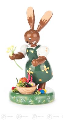 Ostern &amp; Frühjahr Häsin Gärtnerin H=10,5 cm NEU Erzgebirge Osterhase Osterdeko