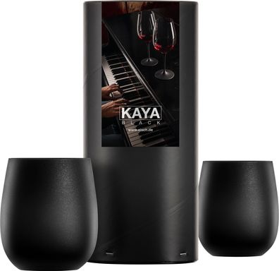 Eisch Vorteilset 2 Stück 2 Becher 107/14 in Geschenkröhre KAYA BLACK 77310713 und
