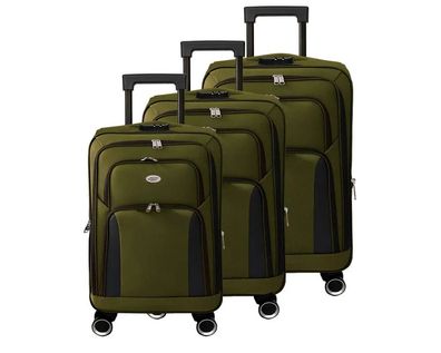 3-tlg. Reisekoffer-Set Serie Santorini – Armeegrün, leicht & robust
