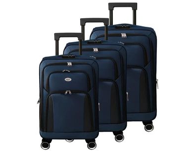 3-tlg. Reisekoffer-Set Serie Santorini – Marineblau, leicht & robust