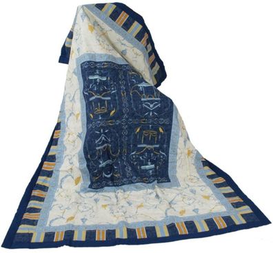 Bassetti Vorteilset: PLAID Oplontis BLAU 135x190 * 9278071 und 1 x Bassetti DUSCHT