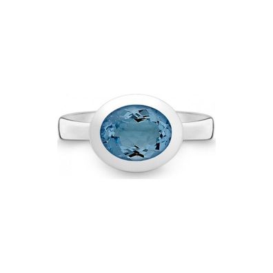 QUINN - Ring - Damen - Silber 925 - Edelstein - Blautopas - Weite 56 - 214026582