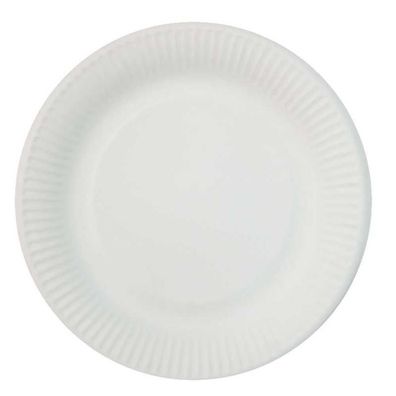 Pappteller - weiß - Durchmesser: 18 cm - 100