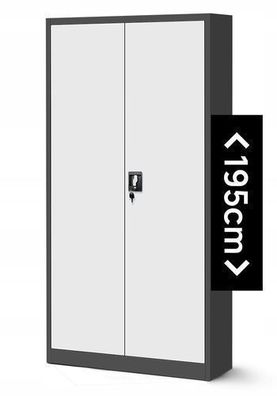 Aktenschrank Büroschrank Metallschrank Werkzeugschrank 195x90x40 cm anthrazit/weiß