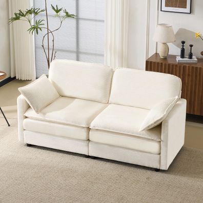 2-Sitzer-Sofa-Geeignet für Wohnzimmer/Schlafzimmer - Weiß