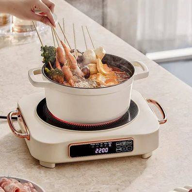 2200W Electric Ceramic Stove Cooktop & Tea Maker, Induction Hot Plate Heater 220V