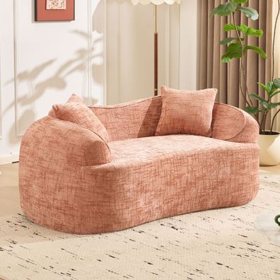 2-SITZER-SOFA mit Kissen-Keine Montage erforderlich- Rosa