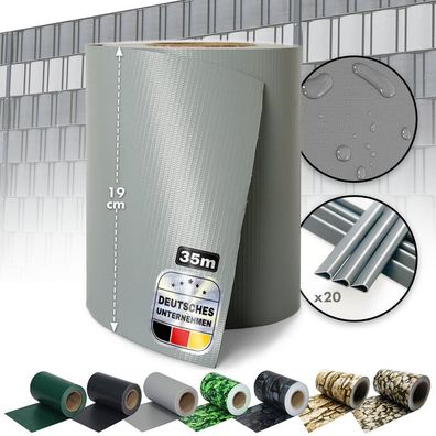 Floordirekt PVC-Sichtschutzstreifen | Für Gittermatten-Zäune | Effektiver Sichtschutz