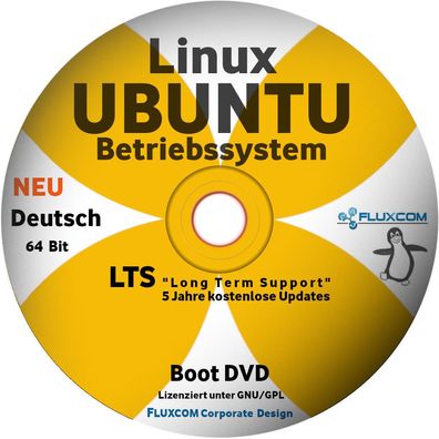 Linux UBUNTU 64 Bit 2026, komplettes Betriebssystem in deutsch
