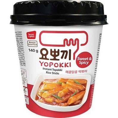 Yopokki Reiskuchen Tteokbokki Topokki Sweet & Spicy Cup 140g