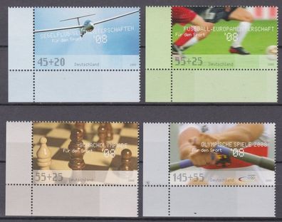 BRD 2008 postfrisch Ecke unten links MiNr. 2649-2652 Für den Sport