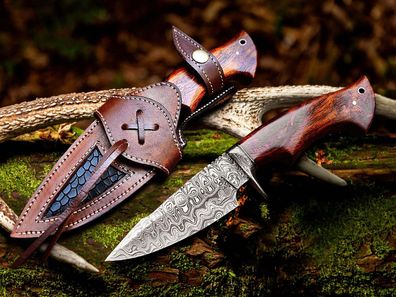 Custom Handmade Damascus Steel Hunting Knife | Hunting, Camping Knife With Sheath