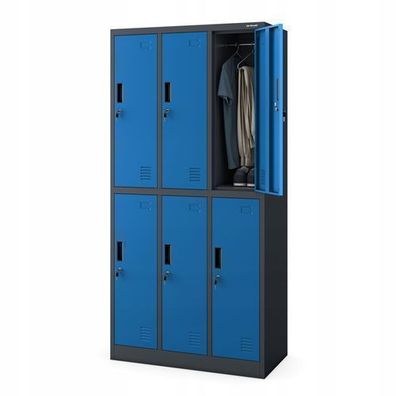 Schließfachschrank Umkleideschrank Garderobenschrank 185x90x45 Anthrazit-Blau