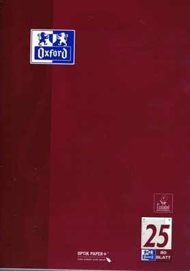 OXFORD Collegeblock A4 liniert 80 Blatt gelocht Lineatur 25