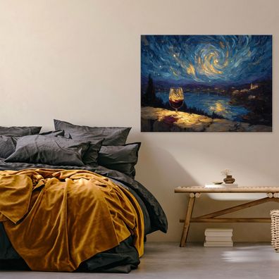 Leinwandbild Abstrakt Blau Rot Leinwand Bilder Wanddeko Wohnzimmer Schlafzimmer