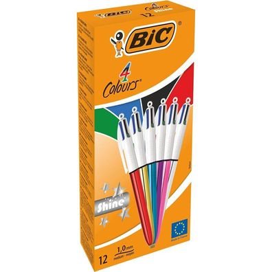 12 BIC 4-Farben-Kugelschreiber 4 Colours