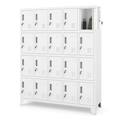 Umkleideschrank Spind Schließfachschrank Metallschrank 172x136x45 cm Weiß