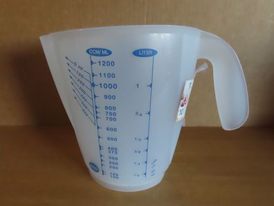 Meßbecher Lietermaß Kunststoff mit 3 Skalen 1L Emsa