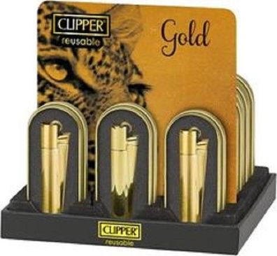 Clipper Classic Metall Original Feuerzeug Metall Gold mit Etui/Box NEU