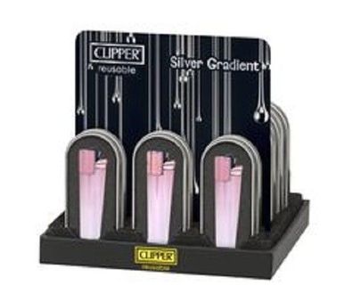 Clipper Classic Metall Original Feuerzeug Silver Gradient mit Etui/Box NEU