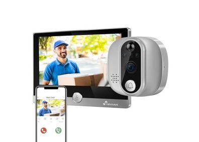 NIVIAN WiFi Türspion HD, Batterie, Gegensprechen, PIR, Nachtsicht, App-Steuerung