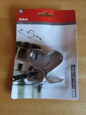 Küchenhaken S-Form silberfarben ca. 5 cm (Original Verpackt) 8St Jes Collection