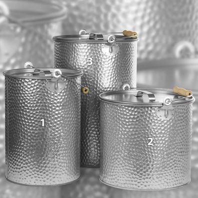 Metalleimer Kohleeimer verzinkt gehämmert Ascheeimer Kamin Industriedesign silber