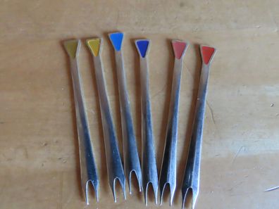 BowleGabeln Käse Picker Party-Gabeln Griffende Dreieck ca.9,3 cm 6St Metall