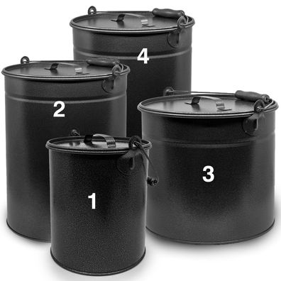 Ascheeimer Metalleimer Kohleeimer verzinkt Pulverlack Hammerschlag Made Germany