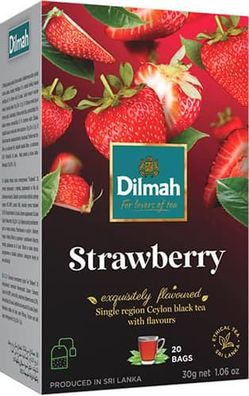 Dilmah Schwarzer Tee Erdbeere 20 Teebeutel