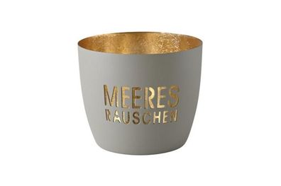 Madras Windlicht M Meeresrauschen, flannel/gold 1 St