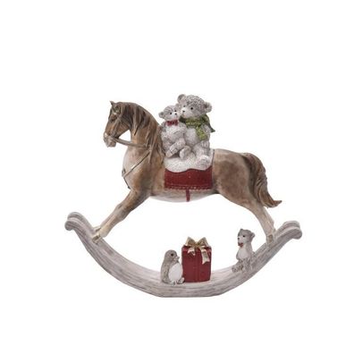 La Vida Schaukelpferd mit Teddybären 19cm, 2225086 1 St