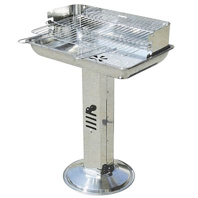 Edelstahl Standsäulengrill Gartengrill Holzkohlegrill Standgrill Barbecue Grill
