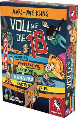 Pegasus Spiele 18345G Voll auf die 18 Das Känguru Kartenspiel