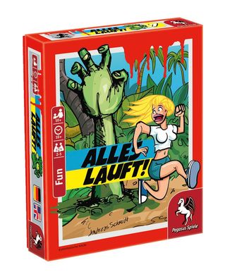 Pegasus Spiele Alles läuft! Funspiel Kartenspiel Bierdeckelspiel Party Game