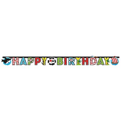 Piraten Pirat Happy Birthday Girlande Partykette Letter Banner Hai Schiff Räuber