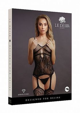 Le Désir Damen Dessous Body mit Strapse One Size Dessous Unterwäsche