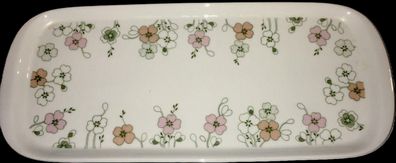 Arzberg Servierplatte Vintage 35x15cm Blumen-Dekor Retro 70er Königskuchenplatte