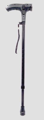 Trekkingstock mit Dynamo Teleskop Wanderstock LED Licht mit Kurbel Alarmfunktion